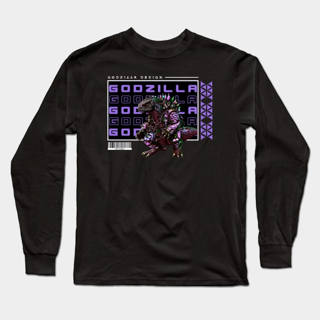 Godzilla Long Sleeve T-Shirt by Oowl Design